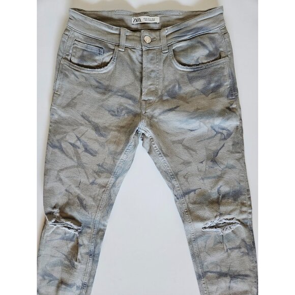 Zara Men’s Distressed Skinny Jeans – Size 31 - Picture 5 of 7